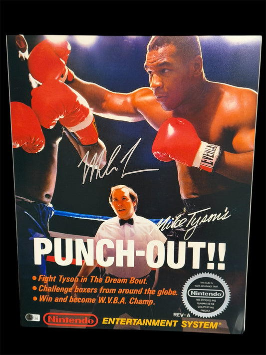 Mike Tyson Signed NES Punch Out Cover Photo 16x20