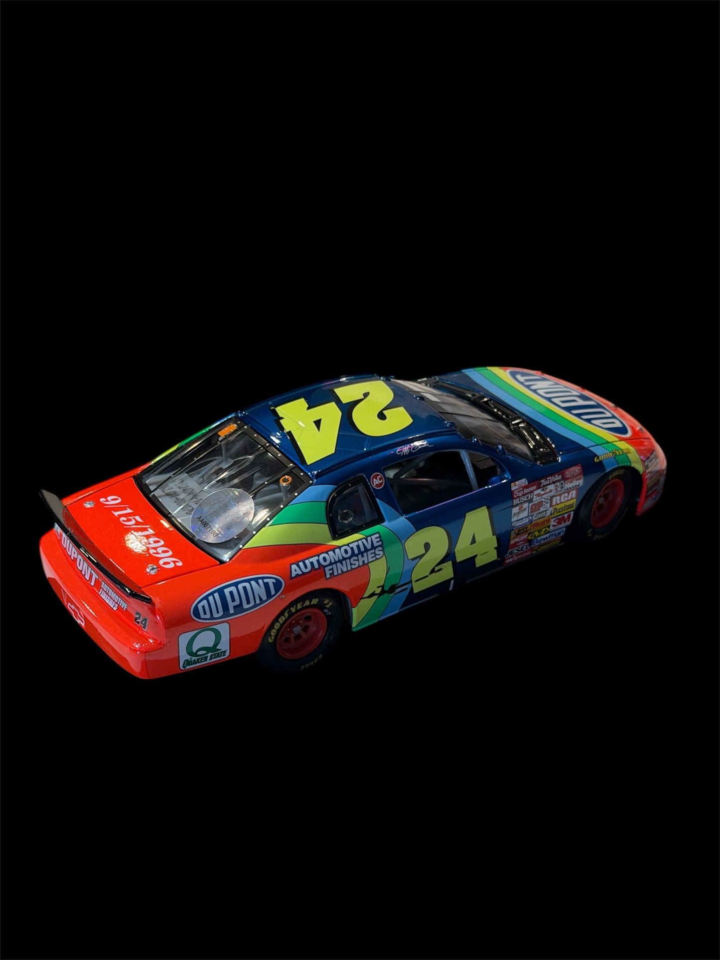 Jeff Gordon & Ray Evernham Signed LE NASCAR #24 Dupont 1996 Dover Win Monte Carlo Liquid Color 1:24 Scale Diecast Car