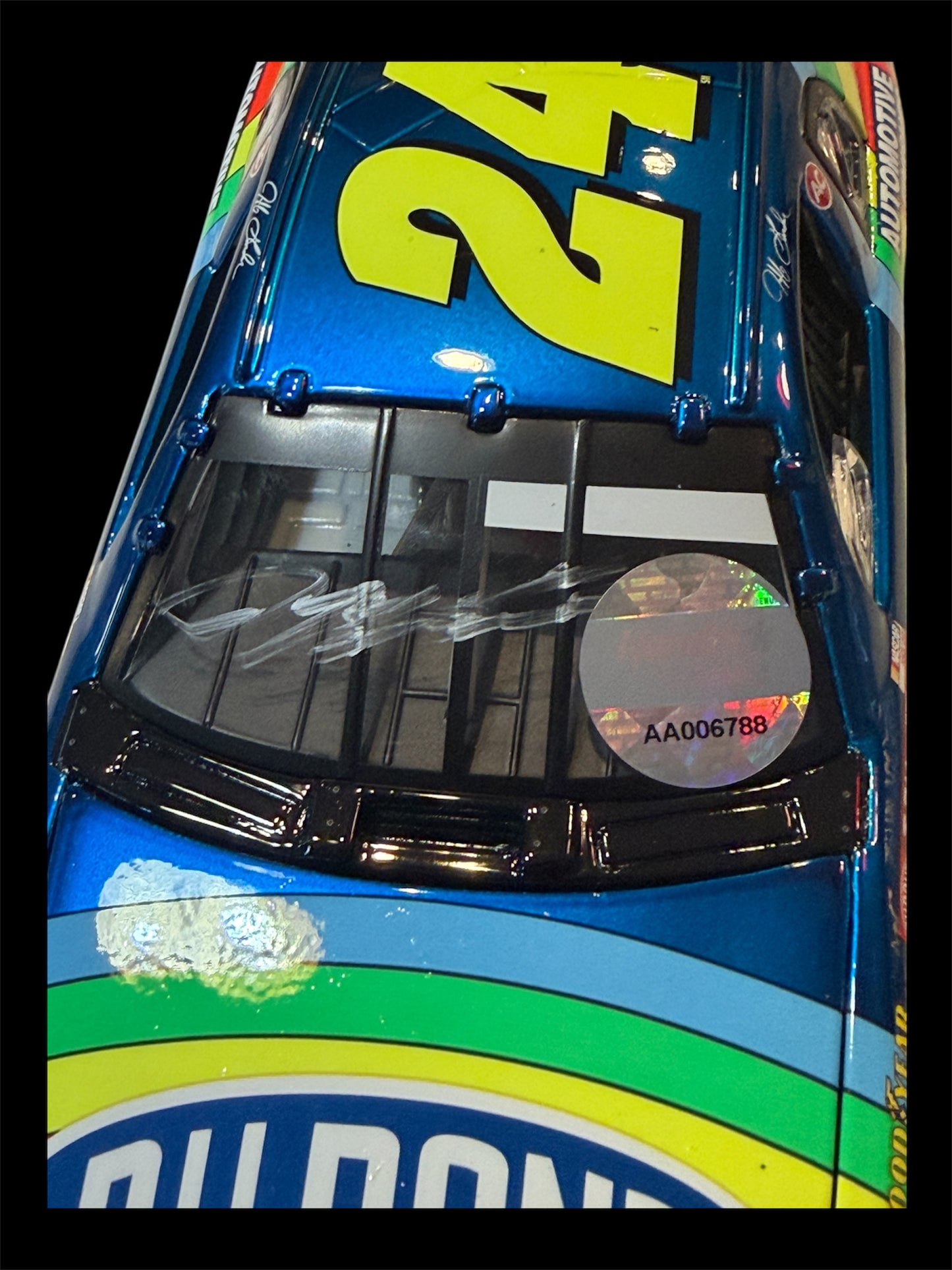 Jeff Gordon & Ray Evernham Signed LE NASCAR #24 Dupont 1996 Dover Win Monte Carlo Liquid Color 1:24 Scale Diecast Car