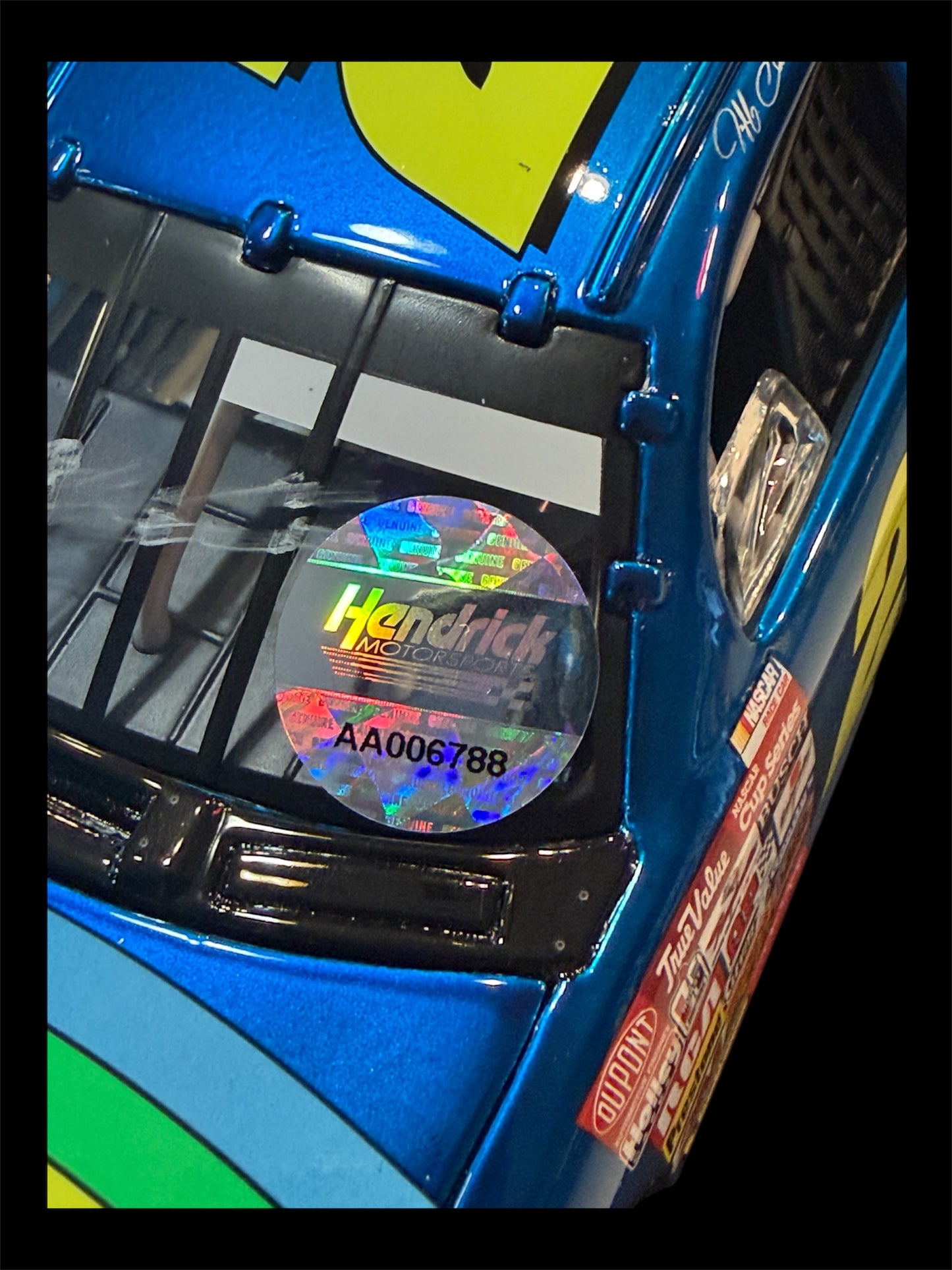 Jeff Gordon & Ray Evernham Signed LE NASCAR #24 Dupont 1996 Dover Win Monte Carlo Liquid Color 1:24 Scale Diecast Car