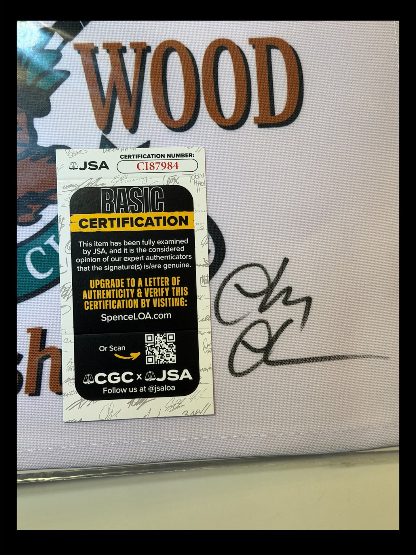 Chevy Chase Signed 12x19 Caddyshack Buschwood Country Club Pin Flag JSA Authenticated