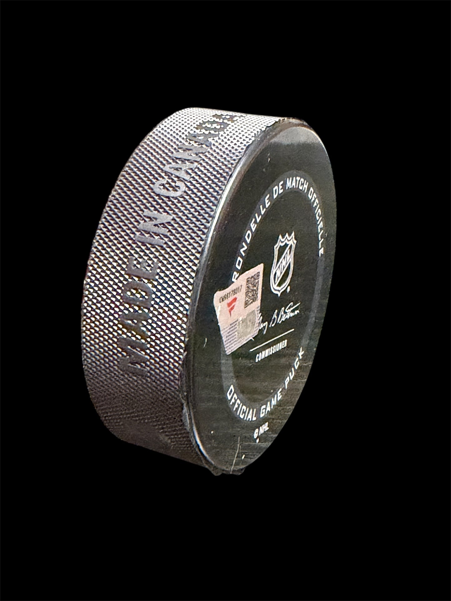 Haydn Fleury signed Tampa Bay Lightning puck, inscribed “Go Bolts!