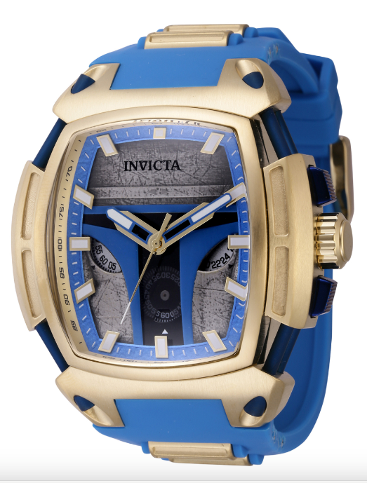 Invicta Star Wars Jango Fett Men's Watch - 53mm, Gold, Blue